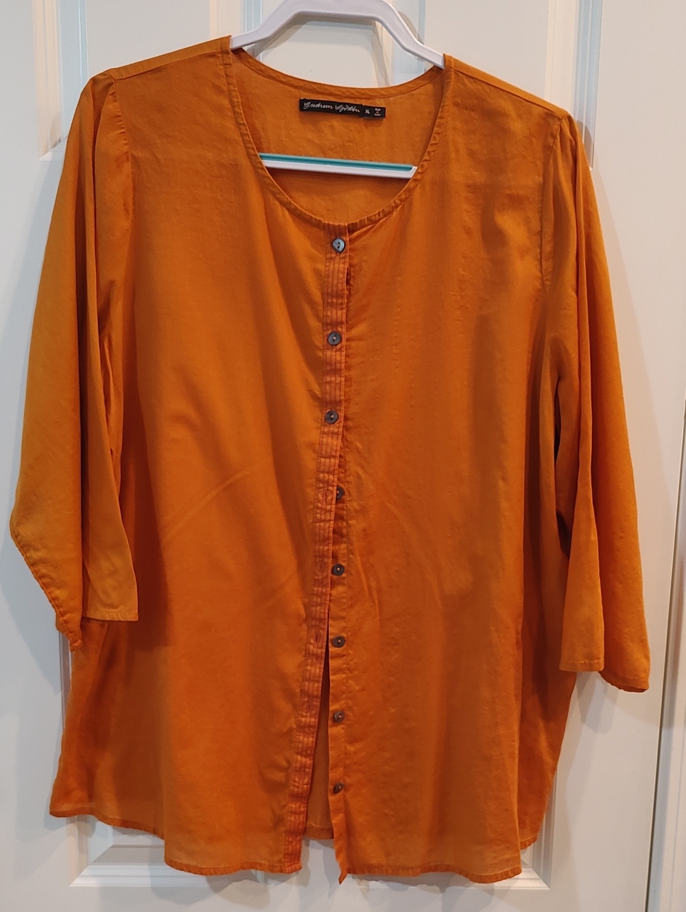 Gudrun Sjoden Vibrant Orange Button-Down Top